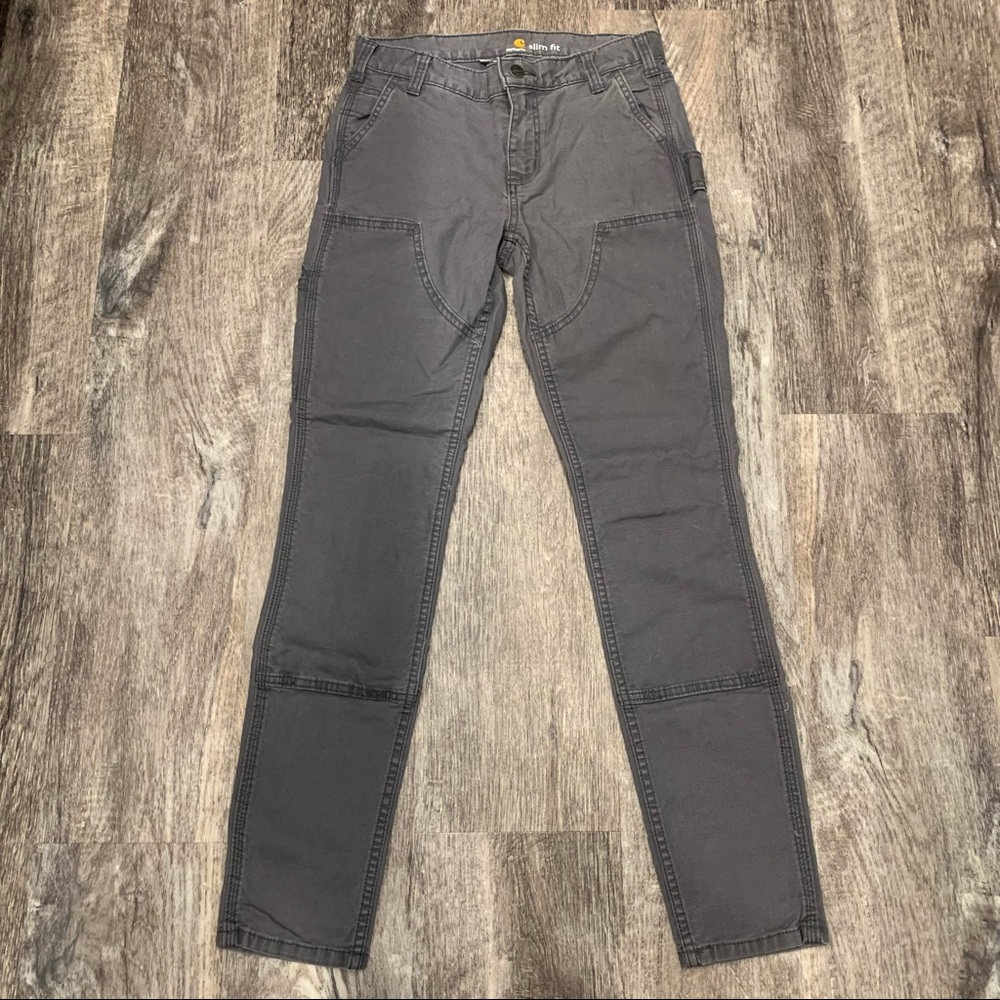 Carhartt Gray Crawford Double Front Slim Fit Pants in Size 2